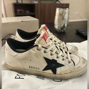 Golden Goose Super-Star LTD in beige canvas Size 37, cheetah laces NWT